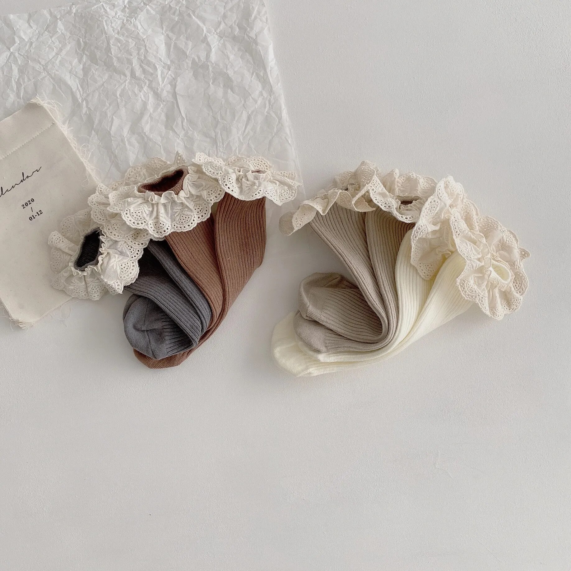 Baby Girls Knee Length Soft Cotton Socks, 4 Pcs