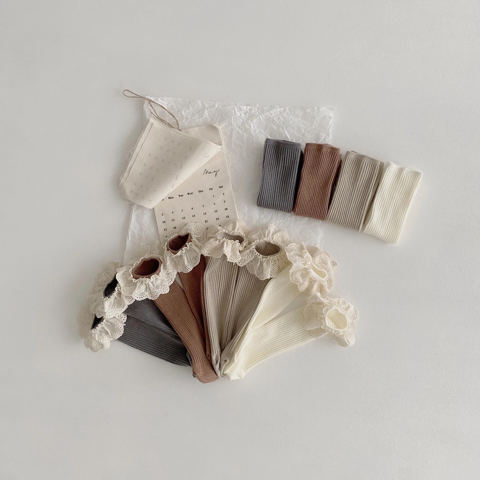 Baby Girls Knee Length Soft Cotton Socks, 4 Pcs