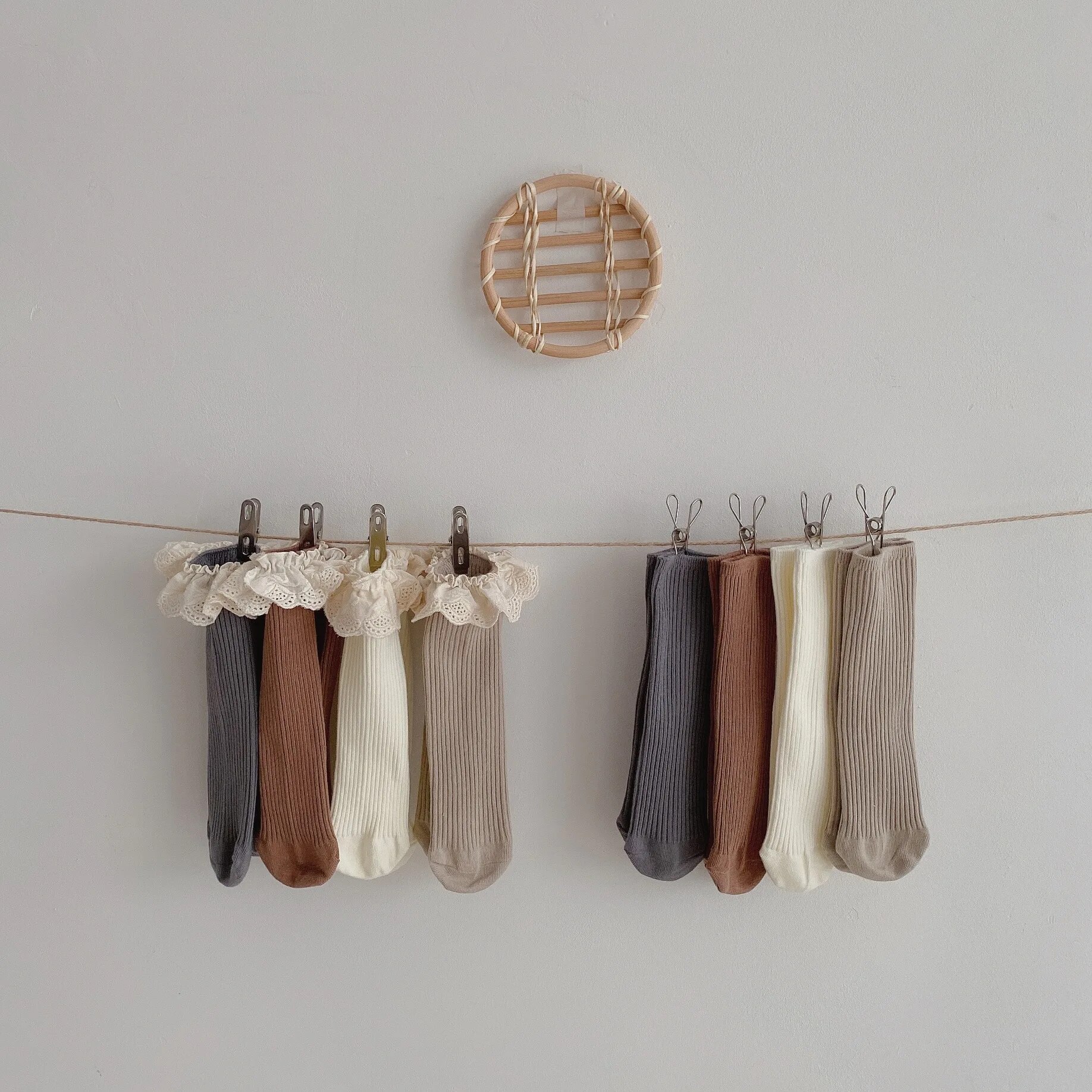 Baby Girls Knee Length Soft Cotton Socks, 4 Pcs