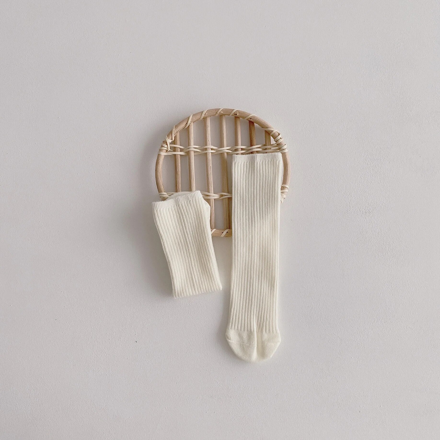 Baby Girls Knee Length Soft Cotton Socks, 4 Pcs