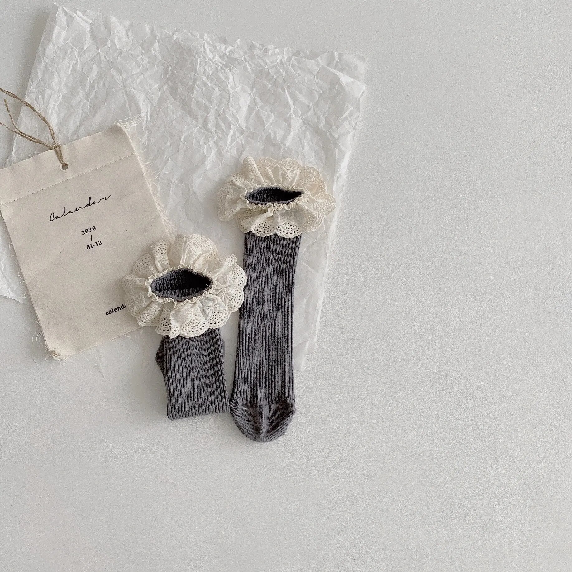 Baby Girls Knee Length Soft Cotton Socks, 4 Pcs