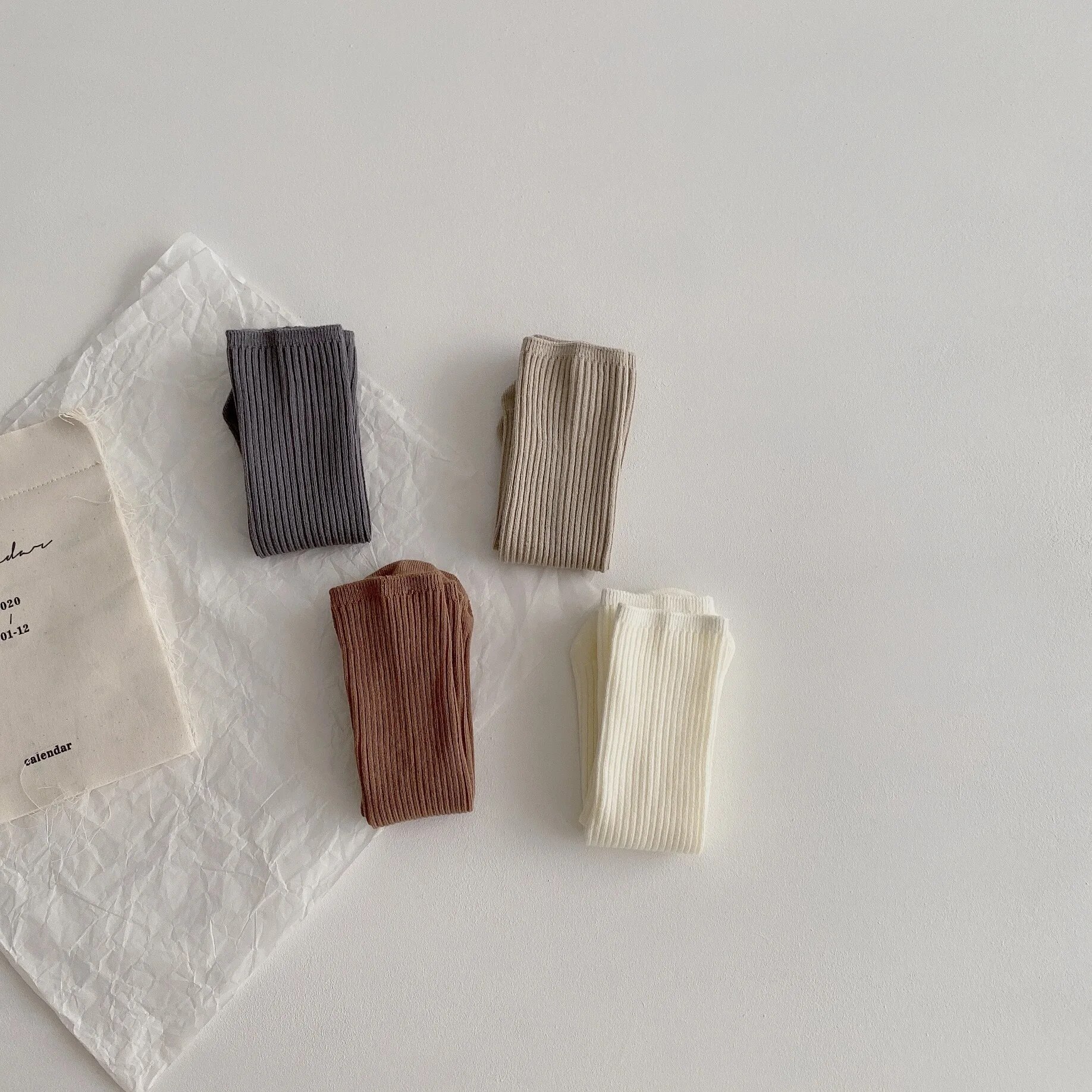 Baby Girls Knee Length Soft Cotton Socks, 4 Pcs