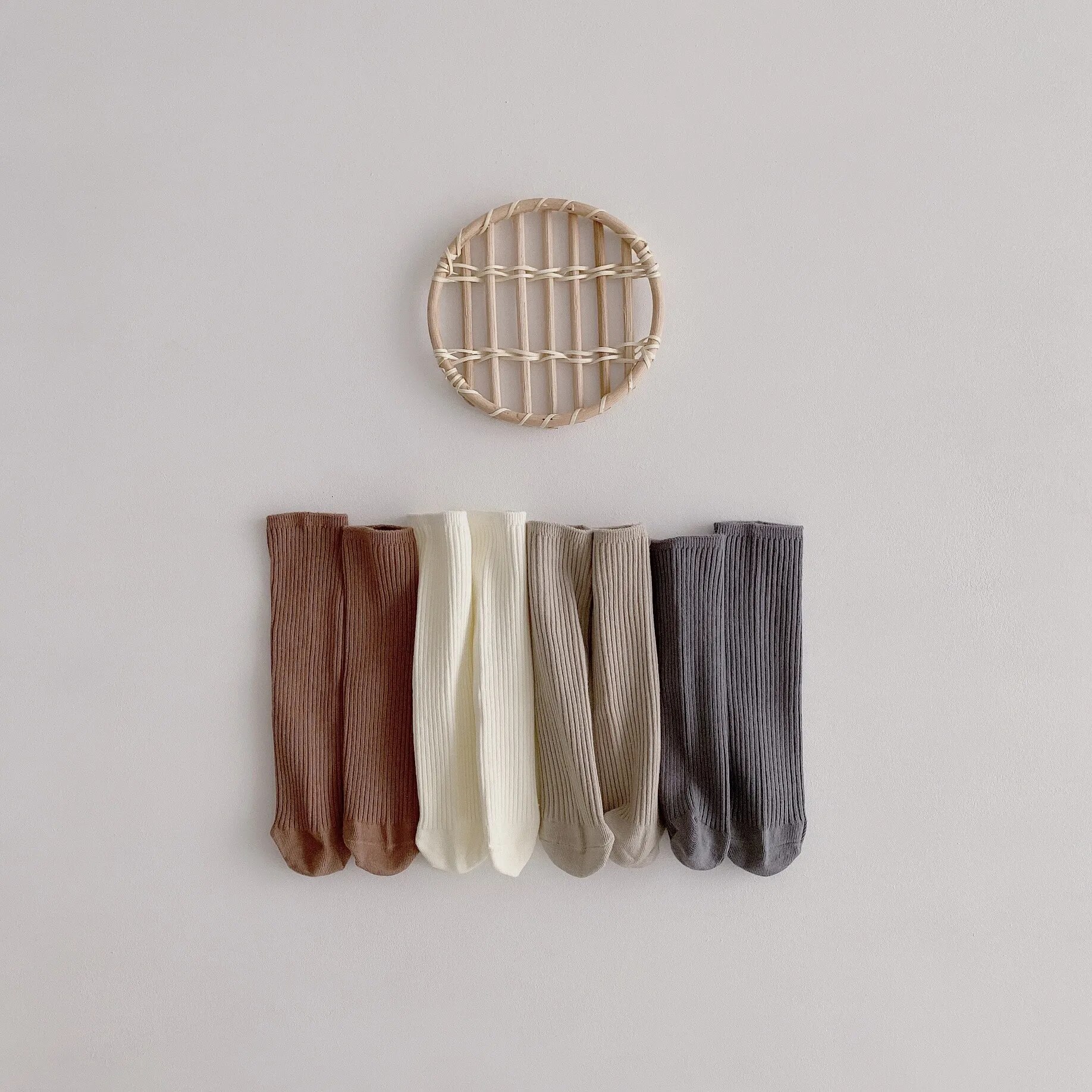 Baby Girls Knee Length Soft Cotton Socks, 4 Pcs