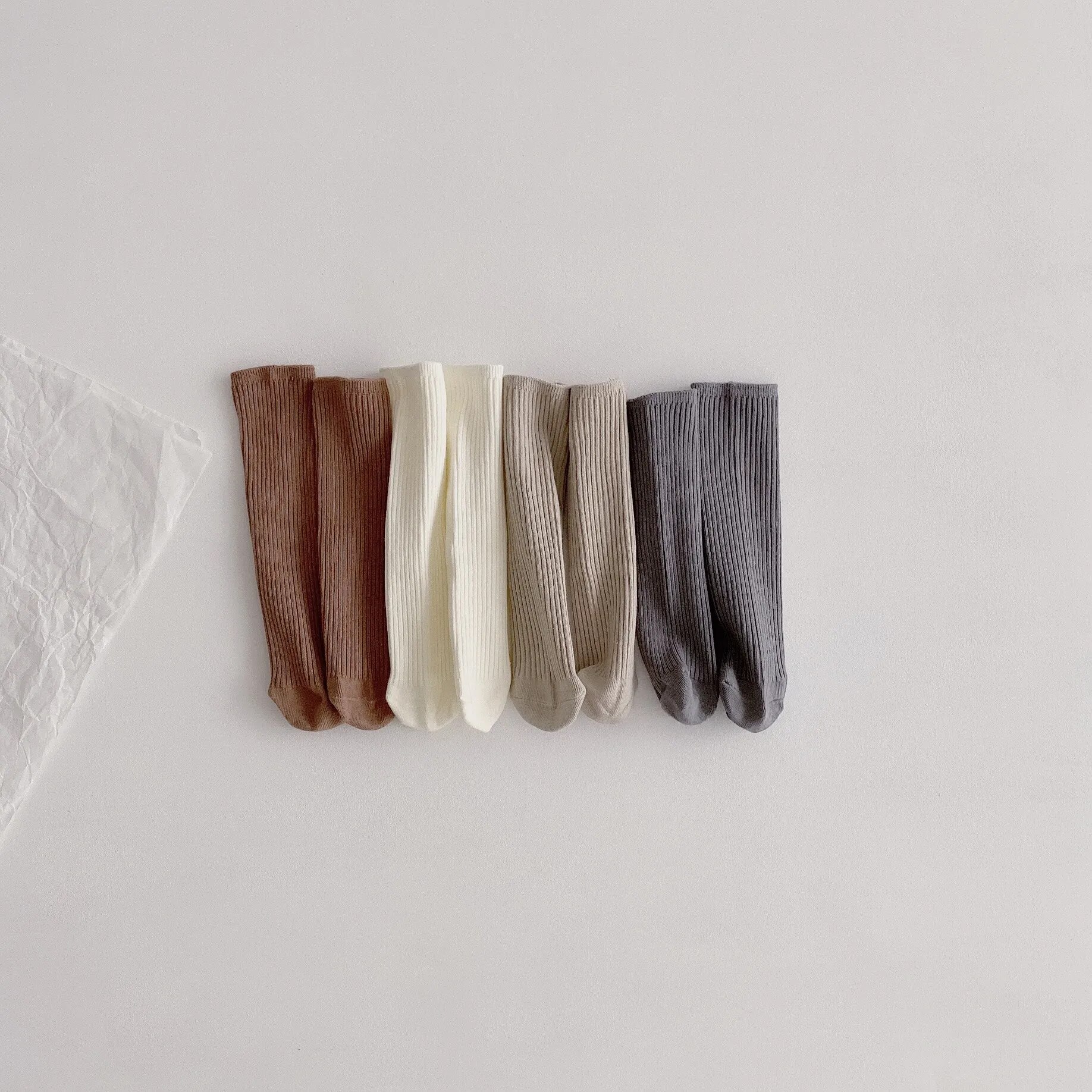 Baby Girls Knee Length Soft Cotton Socks, 4 Pcs