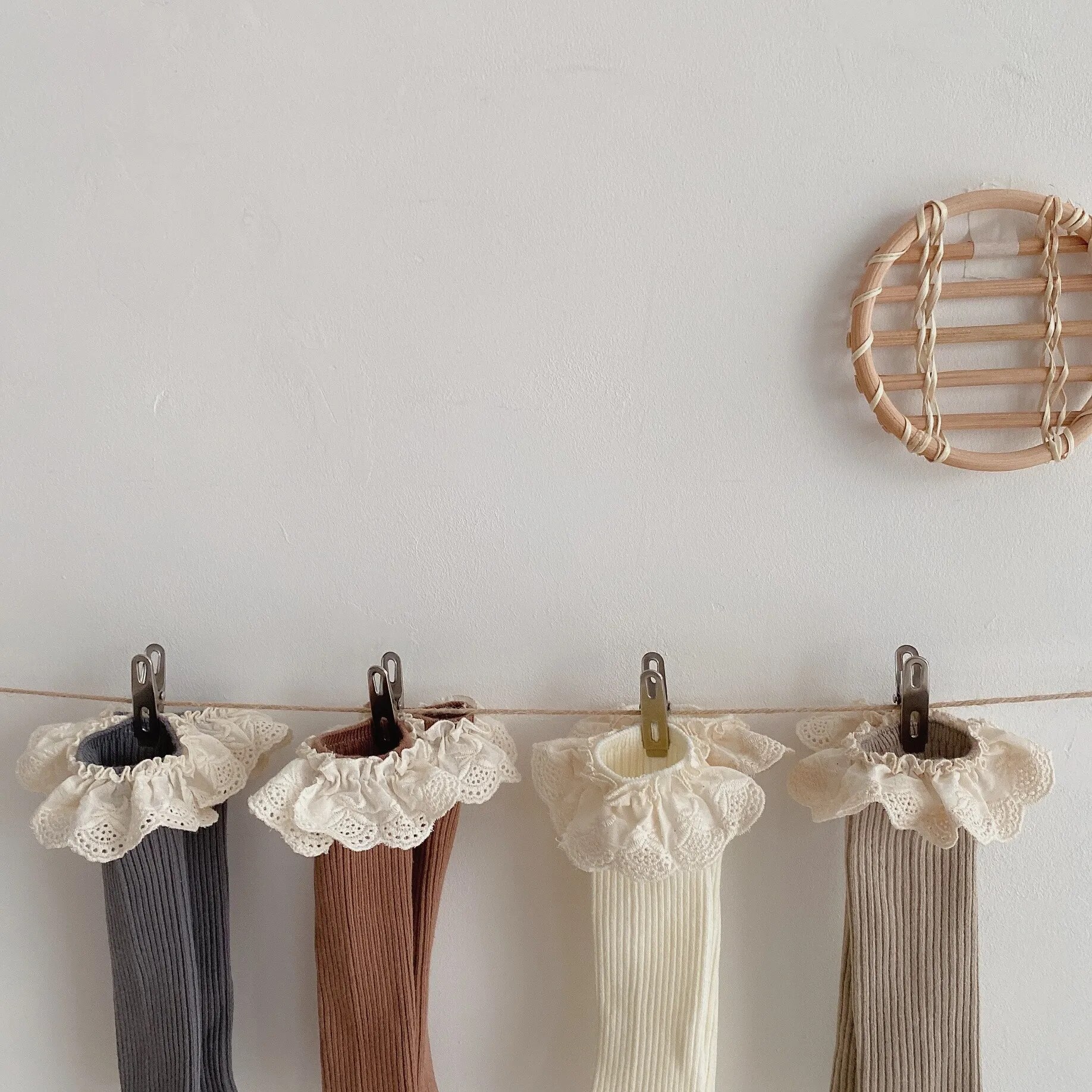 Baby Girls Knee Length Soft Cotton Socks, 4 Pcs