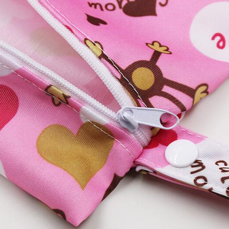 Reusable Colorful Printed Zipper Baby Diaper Bag