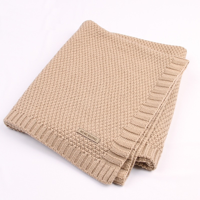 Knitted Solid Color Baby Blanket Swaddle Knitted Solid Color Baby Blanket Swaddle