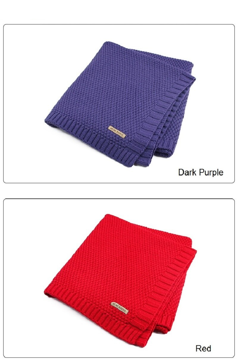 Knitted Solid Color Baby Blanket Swaddle Knitted Solid Color Baby Blanket Swaddle