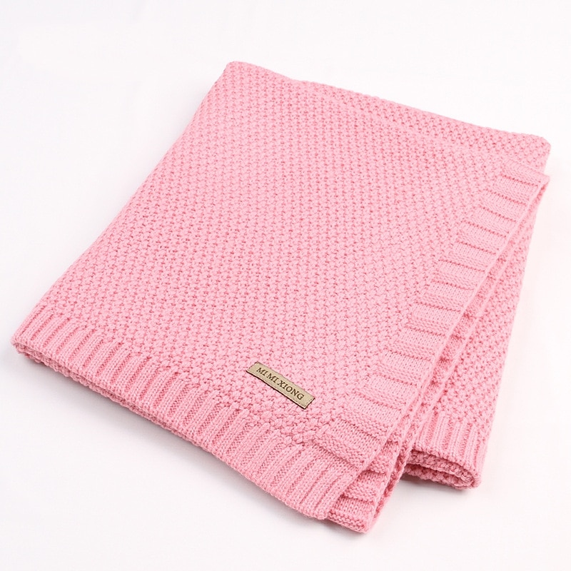 Knitted Solid Color Baby Blanket Swaddle Knitted Solid Color Baby Blanket Swaddle