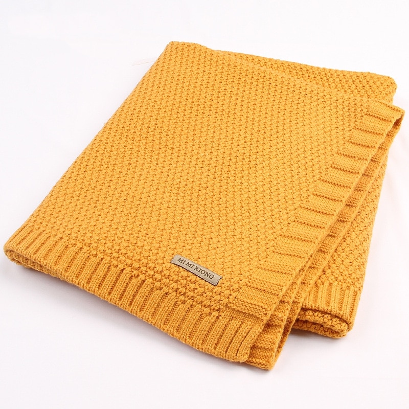 Knitted Solid Color Baby Blanket Swaddle Knitted Solid Color Baby Blanket Swaddle