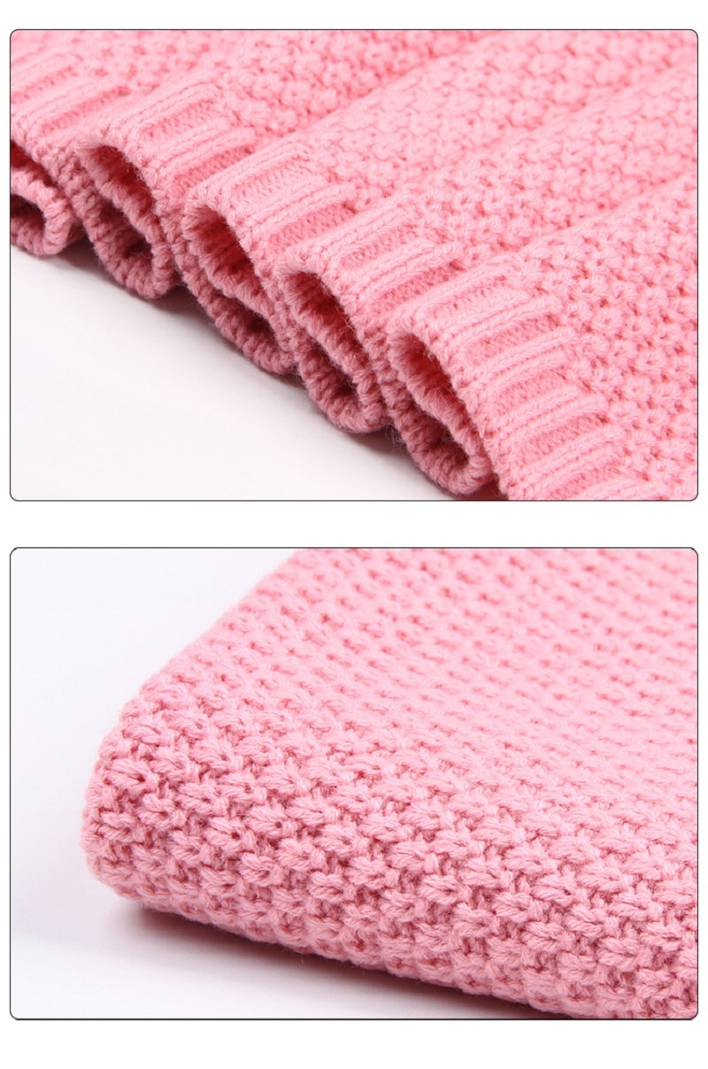 Knitted Solid Color Baby Blanket Swaddle Knitted Solid Color Baby Blanket Swaddle