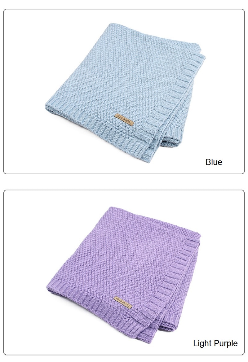 Knitted Solid Color Baby Blanket Swaddle Knitted Solid Color Baby Blanket Swaddle