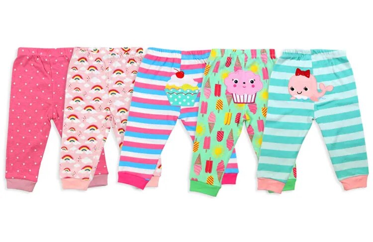 100% Cotton Baby's Pants with Cartoon Print