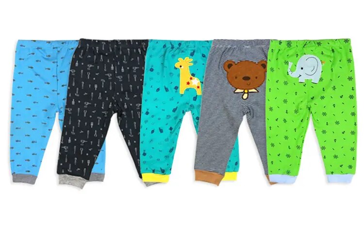 100% Cotton Baby's Pants with Cartoon Print