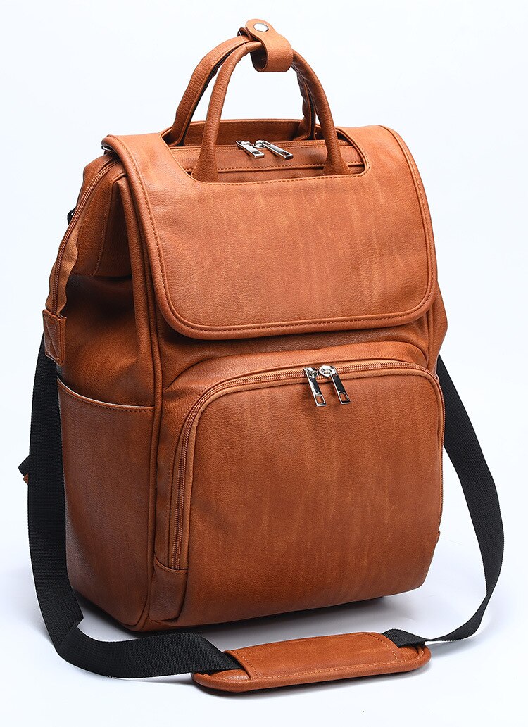 Unisex Waterproof PU Leather Baby Diapers Backpack Unisex Waterproof PU Leather Baby Diapers Backpack
