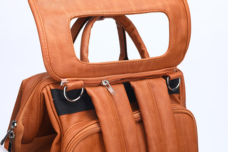 Unisex Waterproof PU Leather Baby Diapers Backpack Unisex Waterproof PU Leather Baby Diapers Backpack