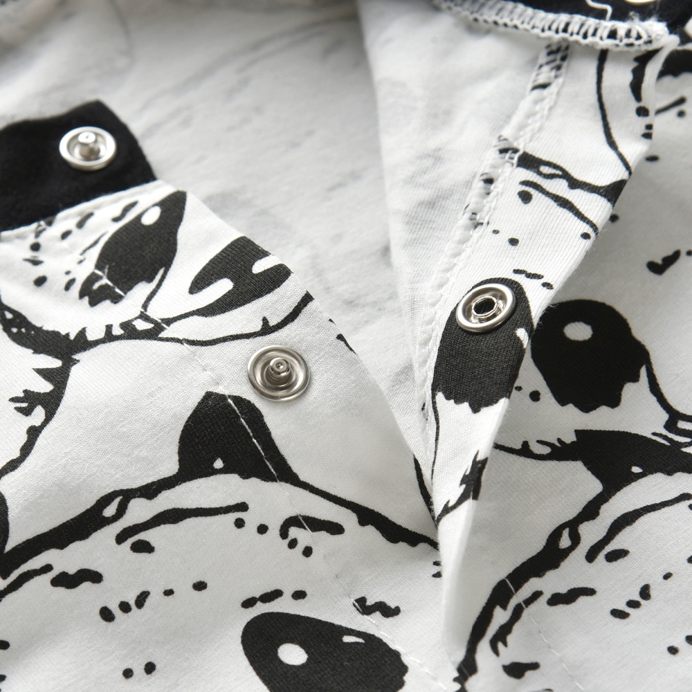 Baby's Panda Print Romper and Hat 2 Pcs Set Baby's Panda Print Romper and Hat 2 Pcs Set