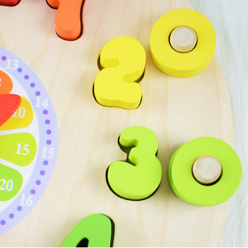 Baby's Wooden Puzzle Clock Math Toy