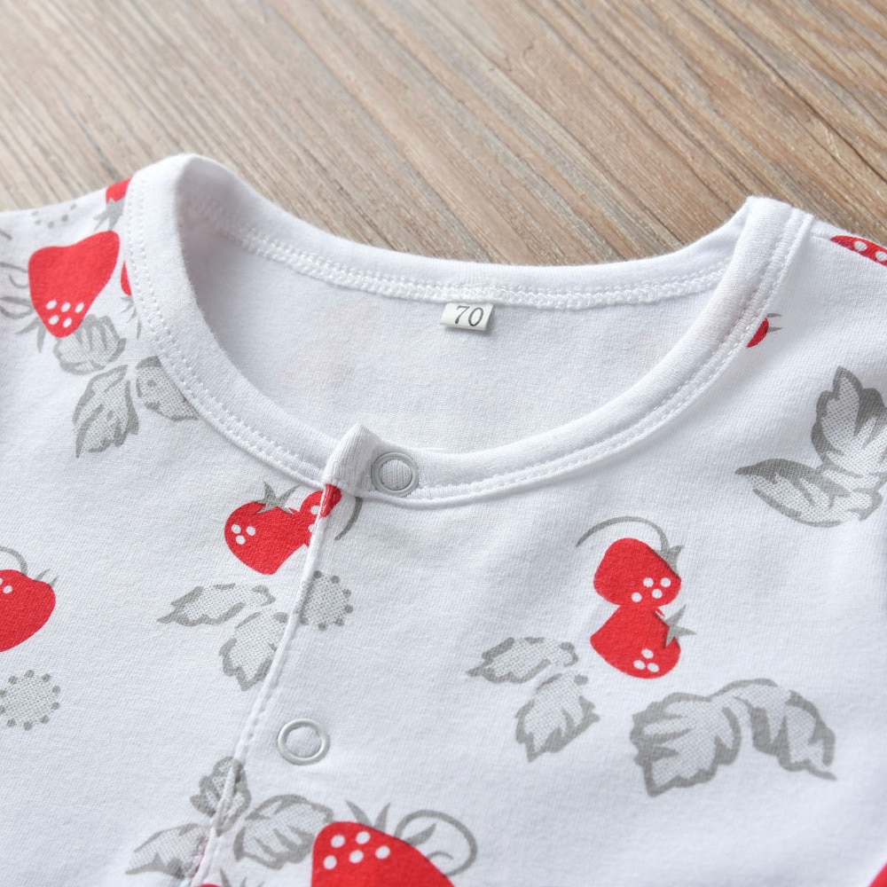 Baby Girl's Strawberry Print Romper Baby Girl's Strawberry Print Romper