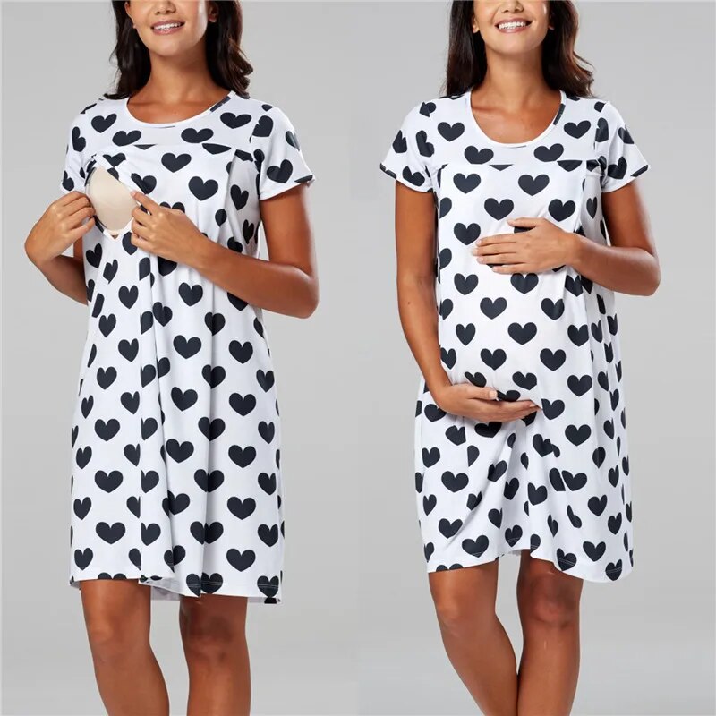 Maternity Pyjamas Nightgown Breastfeeding Dress