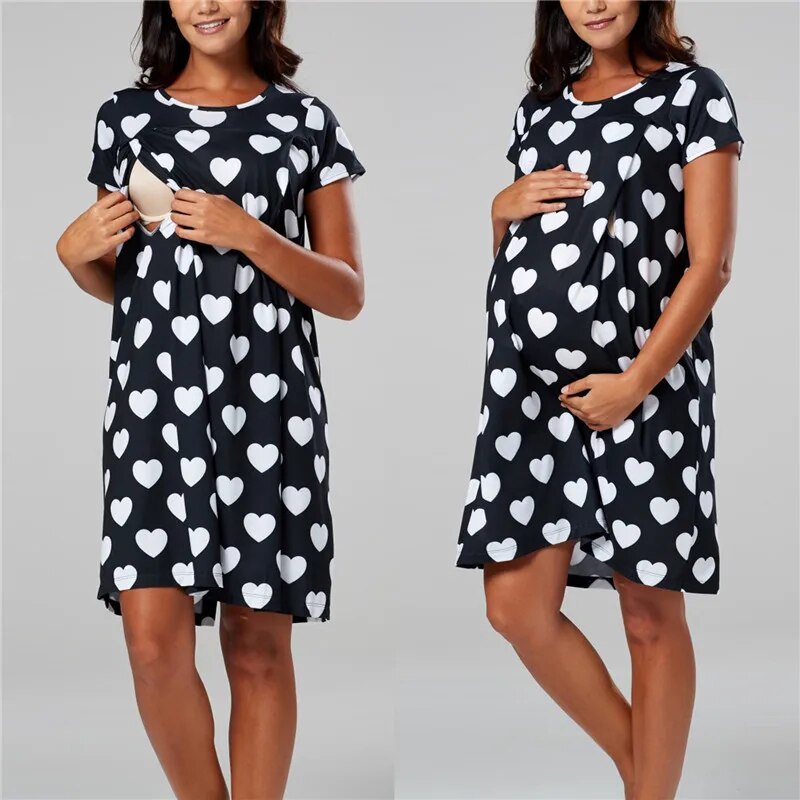 Maternity Pyjamas Nightgown Breastfeeding Dress