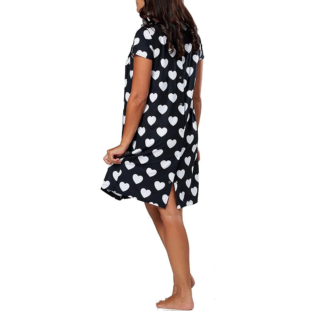 Maternity Pyjamas Nightgown Breastfeeding Dress