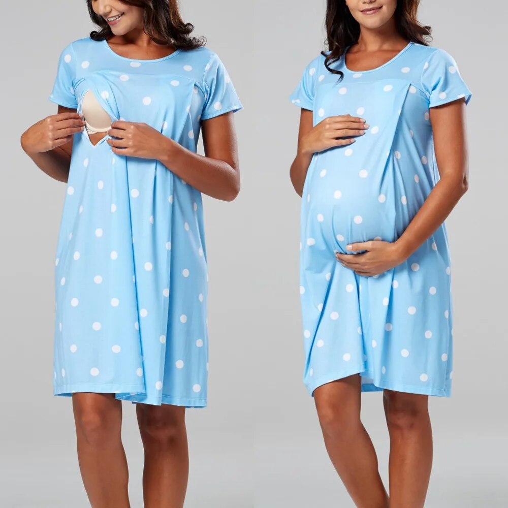 Maternity Pyjamas Nightgown Breastfeeding Dress