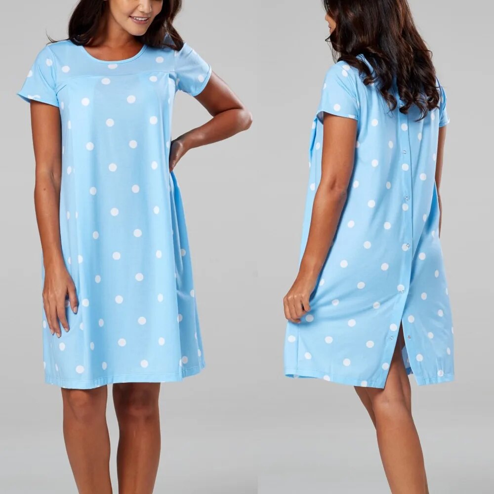 Maternity Pyjamas Nightgown Breastfeeding Dress