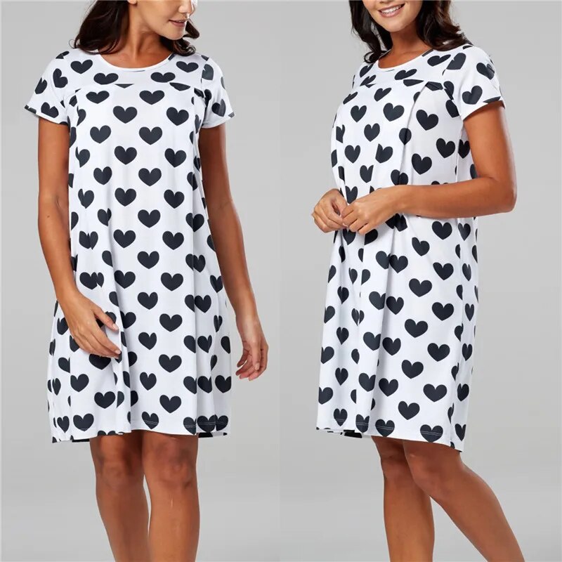 Maternity Pyjamas Nightgown Breastfeeding Dress