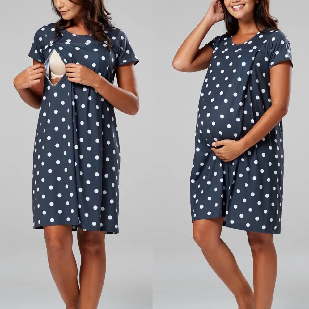 Maternity Pyjamas Nightgown Breastfeeding Dress