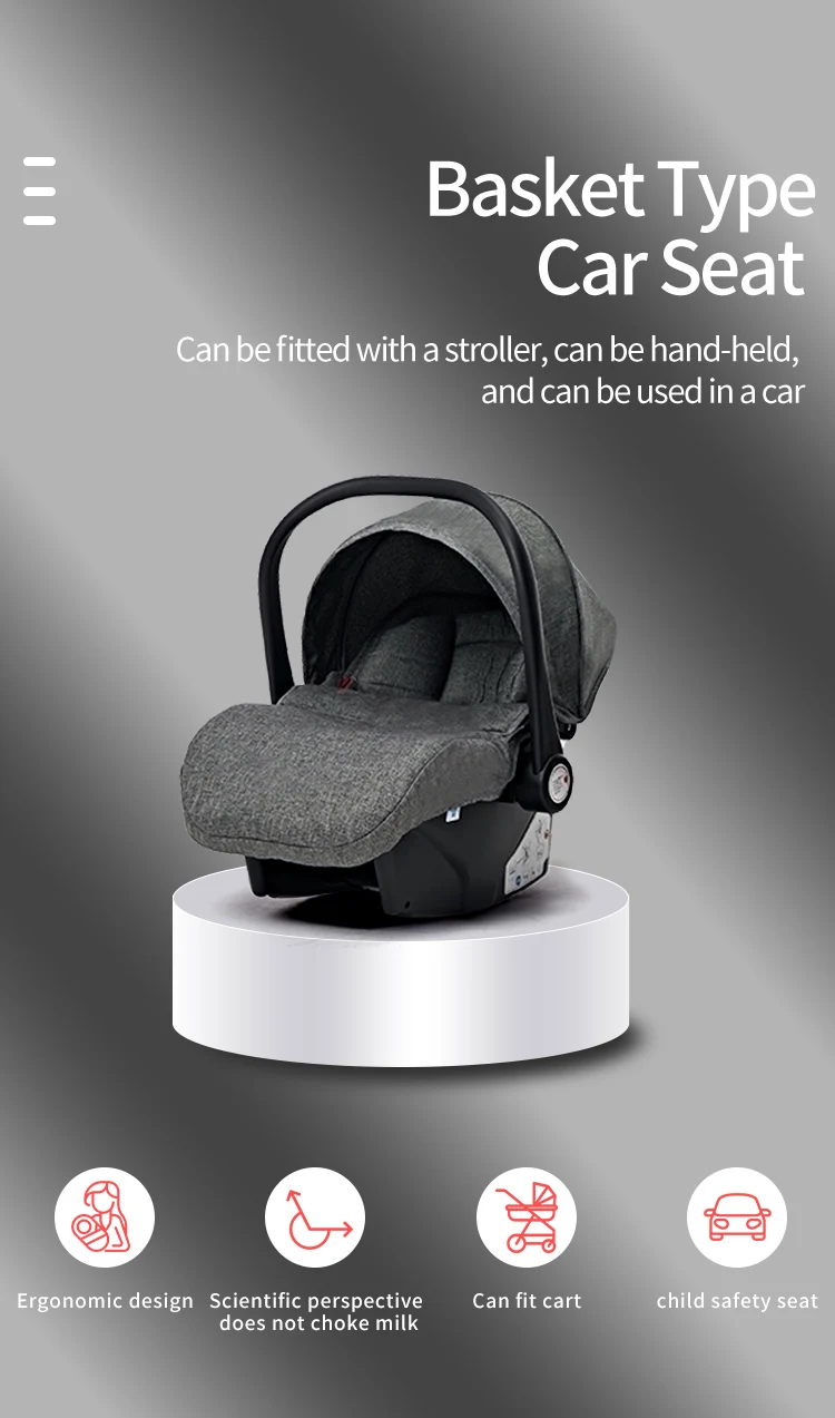 Baby Stroller 3 in 1, Travel System High Landscape Stroller with bassinet  in Folding Carriage for Newborns baby Shock Proof Car