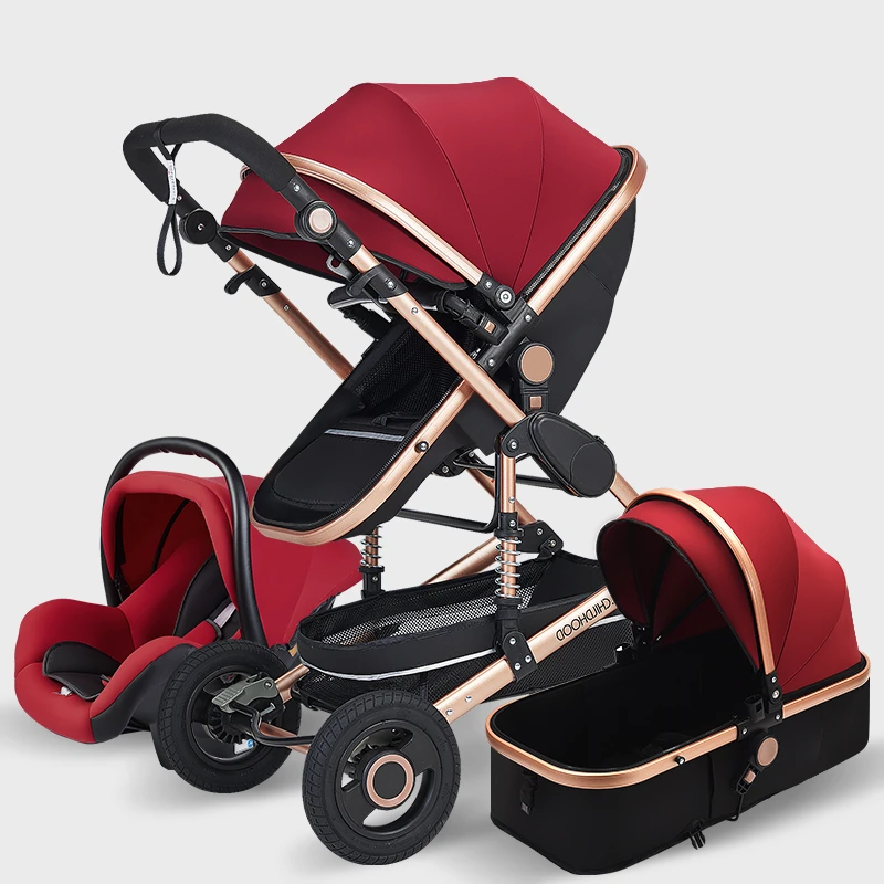 High Landscape Baby Stroller 3 in 1 With Car Seat Pink Stroller Luxury Travel Pram Car seat and Stroller Baby Carrier Pushchair High Landscape Baby Stroller 3 in 1 With Car Seat Pink Stroller Luxury Travel Pram Car seat and Stroller Baby Carrier Pushchair