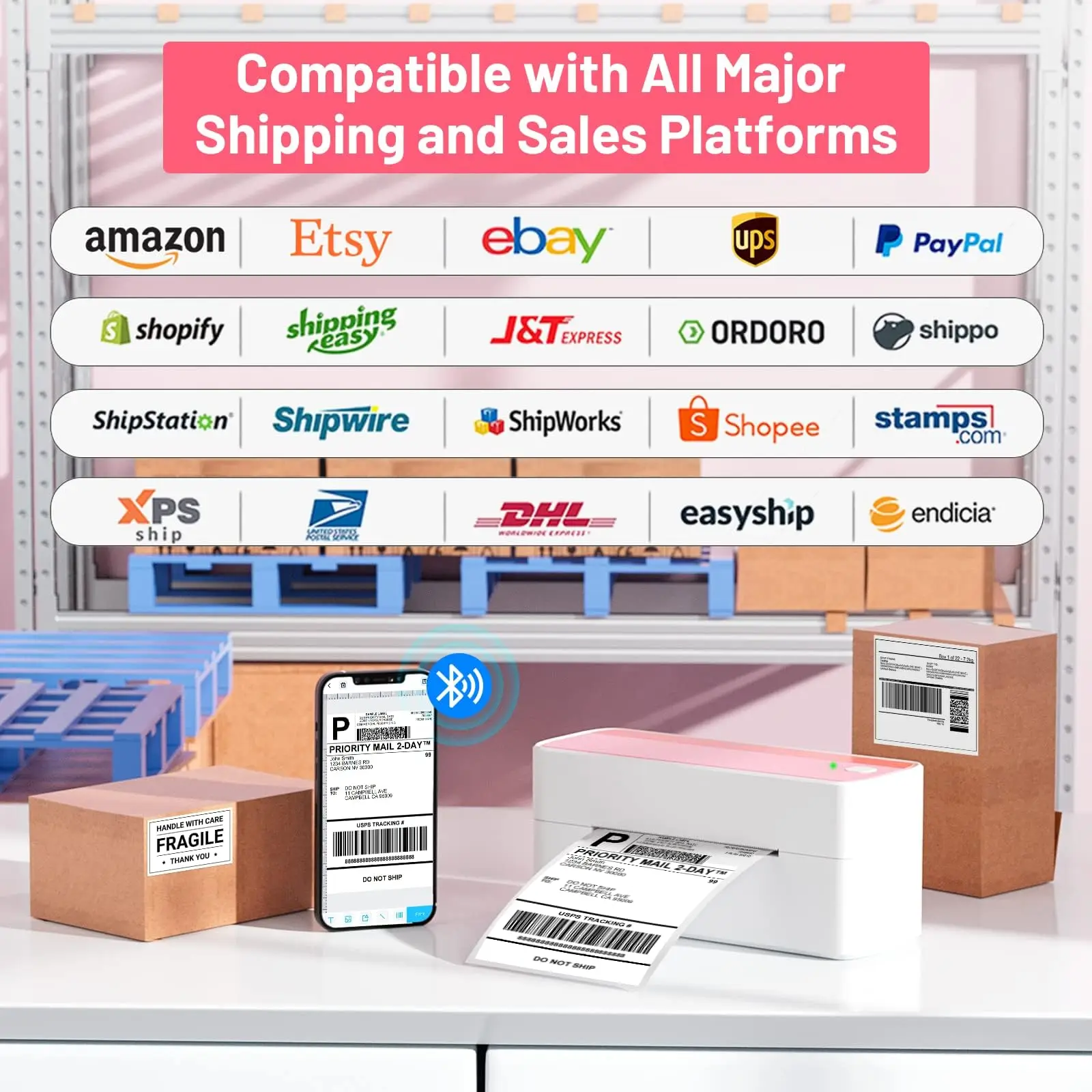 Phomemo 241 Bluetooth Thermal Label Printer Wireless Small Shipping Label Printer 4X6 Compatible with iPhone Android Mac Window Phomemo 241 Bluetooth Thermal Label Printer Wireless Small Shipping Label Printer 4X6 Compatible with iPhone Android Mac Window