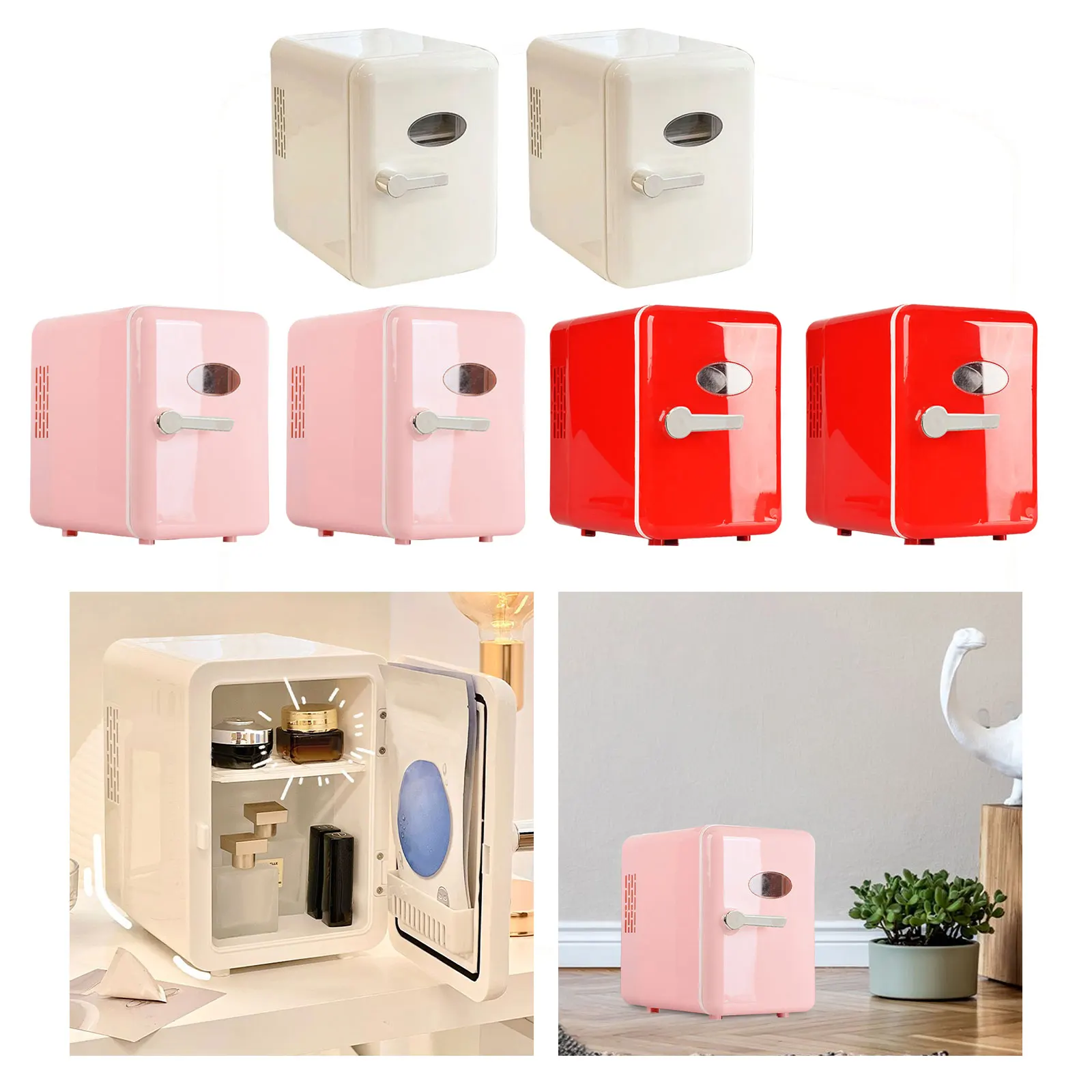 6L Mini Fridge Car Refrigerator Personal Portable Freezer Cooler and Warmer Storing Skincare Cosmetic Food Drink for Home Car 6L Mini Fridge Car Refrigerator Personal Portable Freezer Cooler and Warmer Storing Skincare Cosmetic Food Drink for Home Car