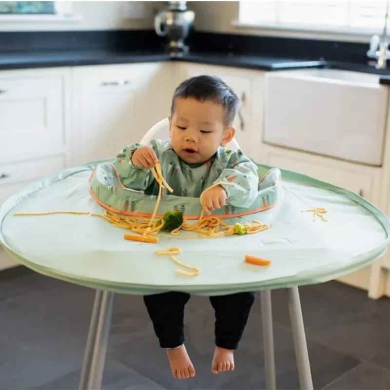 Canvas Baby Eating Table Mat Infant Feeding Cover For High Chair Learn To Eat Autonomously Graffiti Painting Mat Canvas Baby Eating Table Mat Infant Feeding Cover For High Chair Learn To Eat Autonomously Graffiti Painting Mat