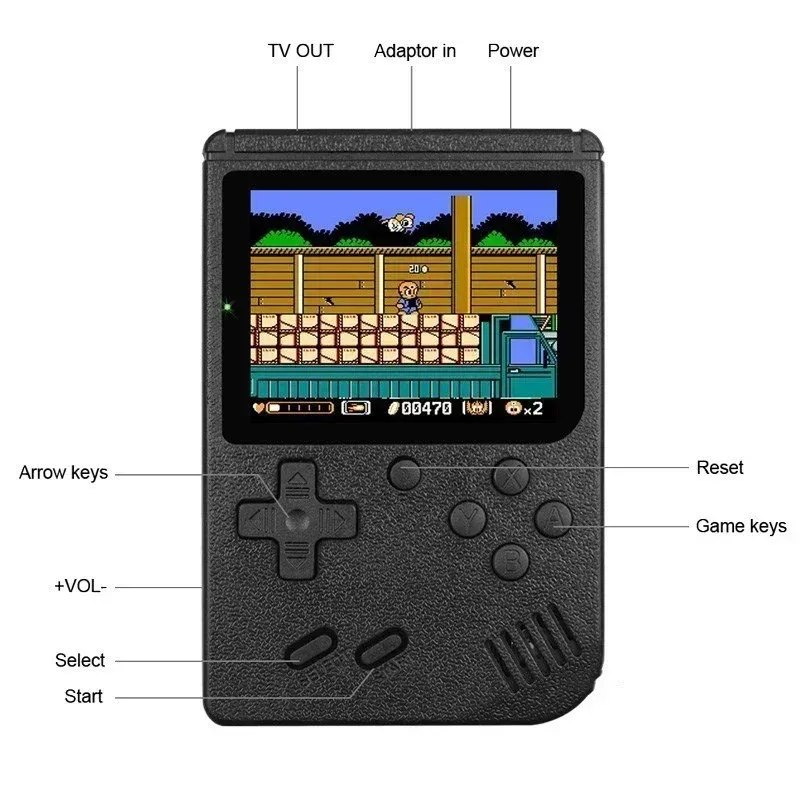 Retro Portable Mini Handheld Video Game Console 8-Bit 3.0 Inch LCD Color Kids Game Player Built-in 400 games For Kid Xmas Gift