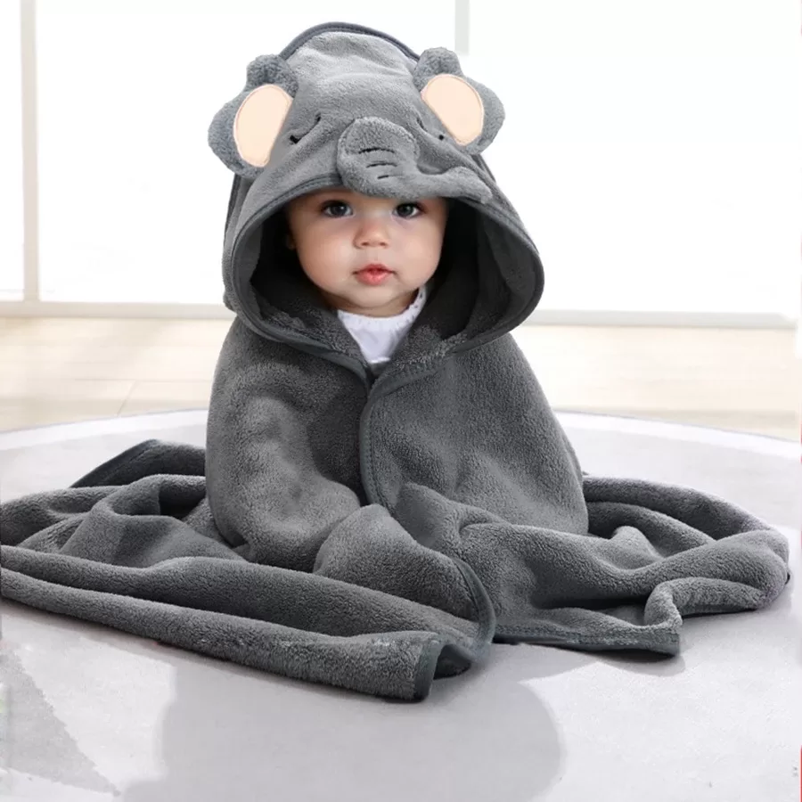 1 pack cartoon animal baby swaddling blanket goes out to a stroller blanket wrapped in a polyester hooded bathrobe