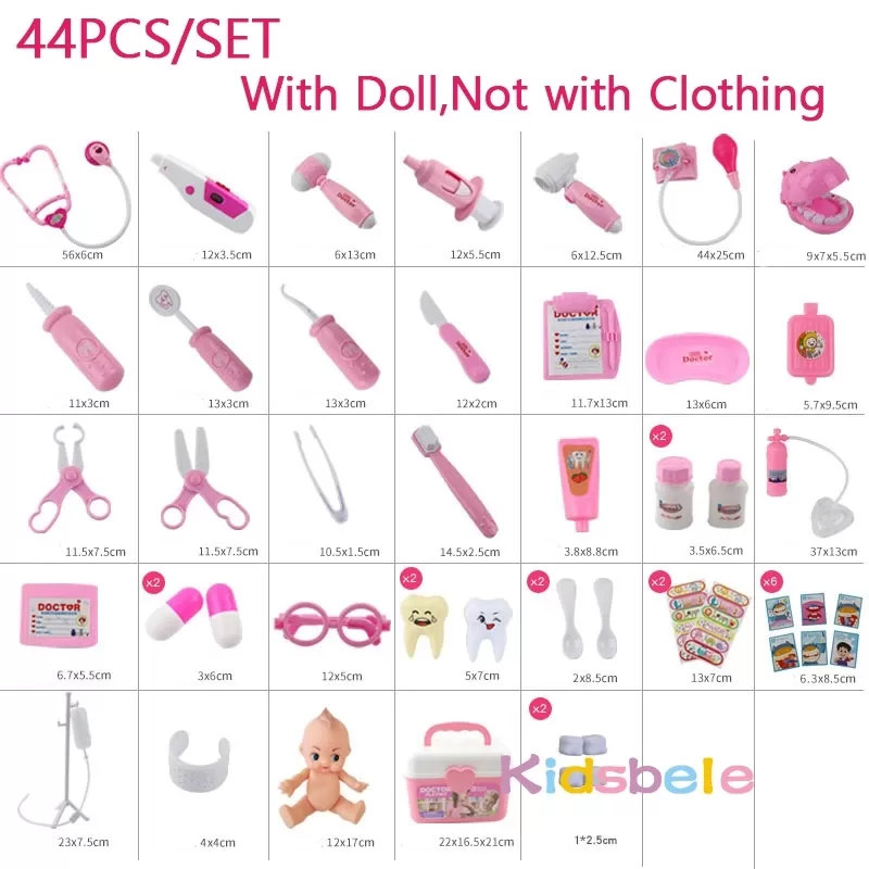 Medical Toy Kids Doctor Pretend Role Play Kit 44PCS Simulation Dentist Box Girls Educational Game Toys For Children Stethoscope Medical Toy Kids Doctor Pretend Role Play Kit 44PCS Simulation Dentist Box Girls Educational Game Toys For Children Stethoscope