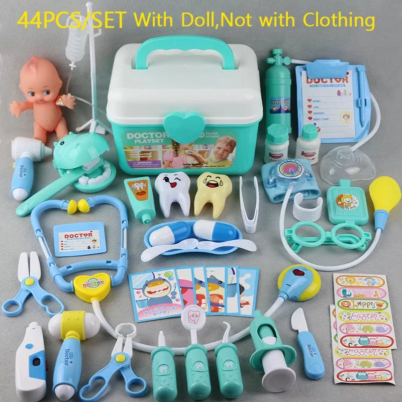 Medical Toy Kids Doctor Pretend Role Play Kit 44PCS Simulation Dentist Box Girls Educational Game Toys For Children Stethoscope Medical Toy Kids Doctor Pretend Role Play Kit 44PCS Simulation Dentist Box Girls Educational Game Toys For Children Stethoscope