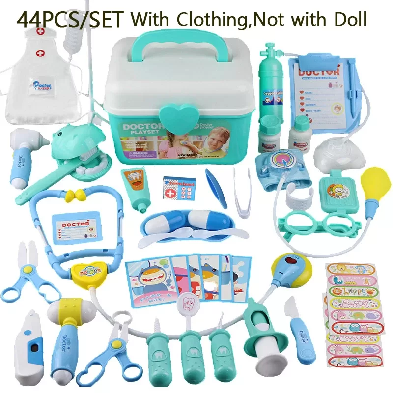 Medical Toy Kids Doctor Pretend Role Play Kit 44PCS Simulation Dentist Box Girls Educational Game Toys For Children Stethoscope Medical Toy Kids Doctor Pretend Role Play Kit 44PCS Simulation Dentist Box Girls Educational Game Toys For Children Stethoscope
