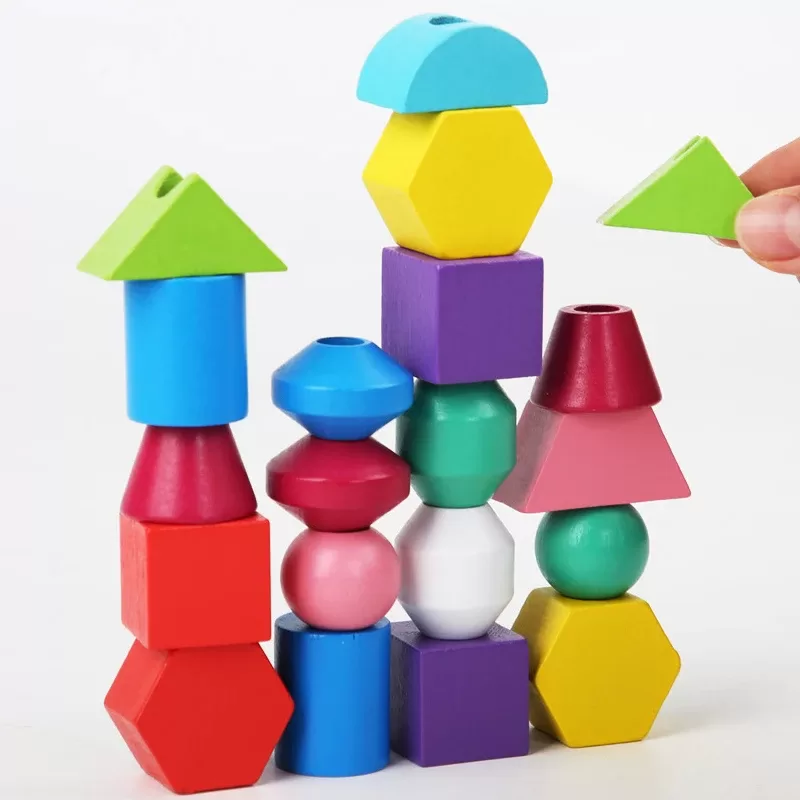 Montessori Wooden Toys Color Shape Matching Puzzle Game Colorful Beaded Color Cognition Early Educational Toys Gift for Children Montessori Wooden Toys Color Shape Matching Puzzle Game Colorful Beaded Color Cognition Early Educational Toys Gift for Children