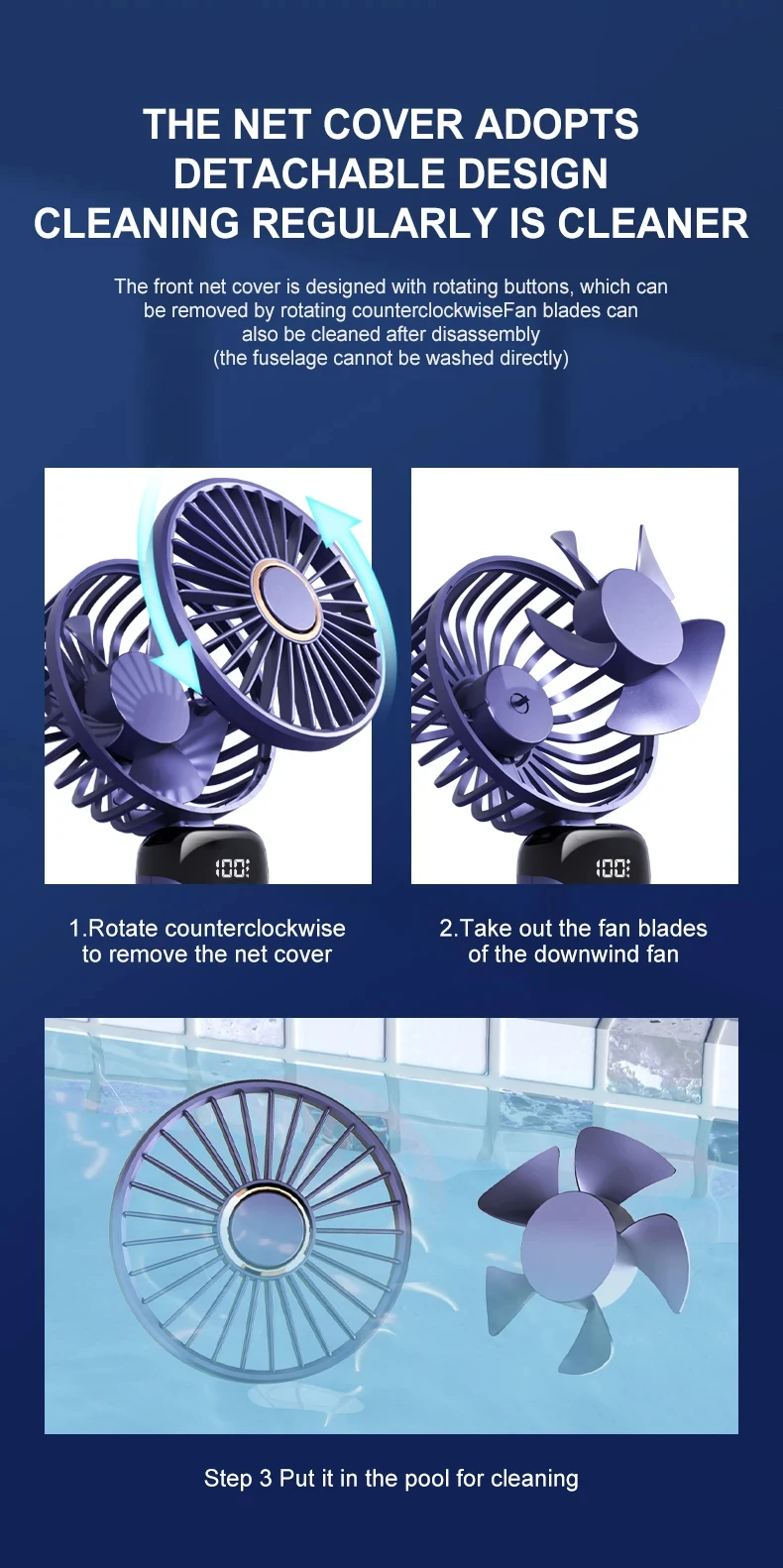Portable Handheld Mini Fan Foldable Neck Hanging Fans 5 Speed Cooler USB Rechargeable Fan with Phone Stand and Display Screen