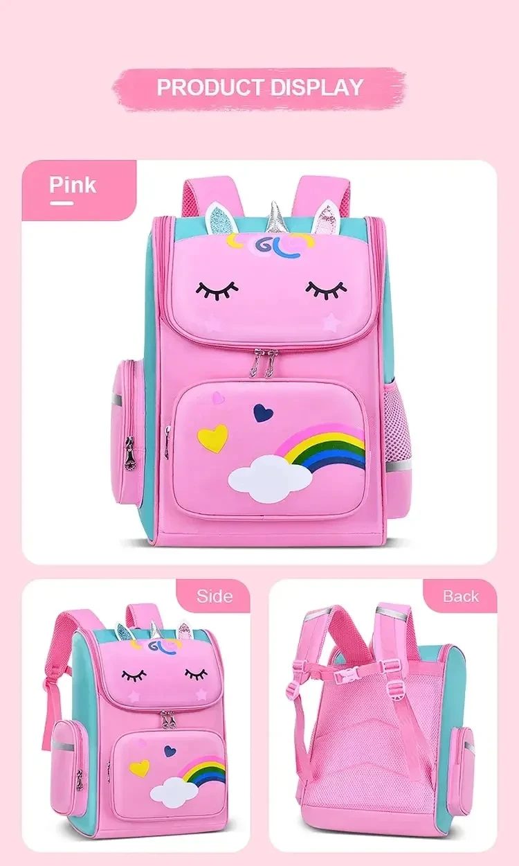Shoulder Backpacks for Boys and Girls with Cute Unicorn Back To School Oxford Fabric Backpacks Shoulder Bag Cartoon Unicorn Book