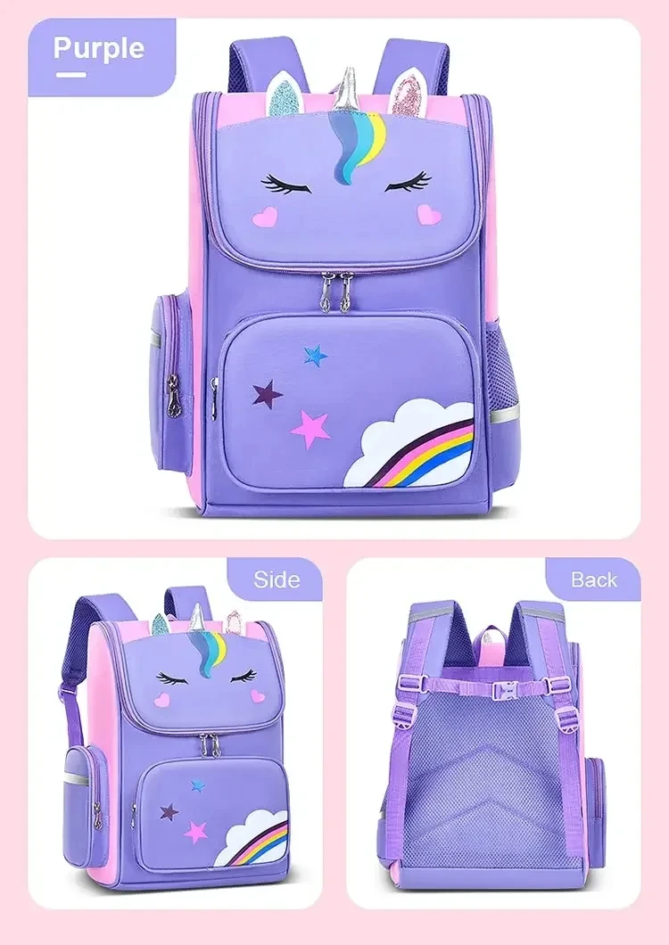 Shoulder Backpacks for Boys and Girls with Cute Unicorn Back To School Oxford Fabric Backpacks Shoulder Bag Cartoon Unicorn Book