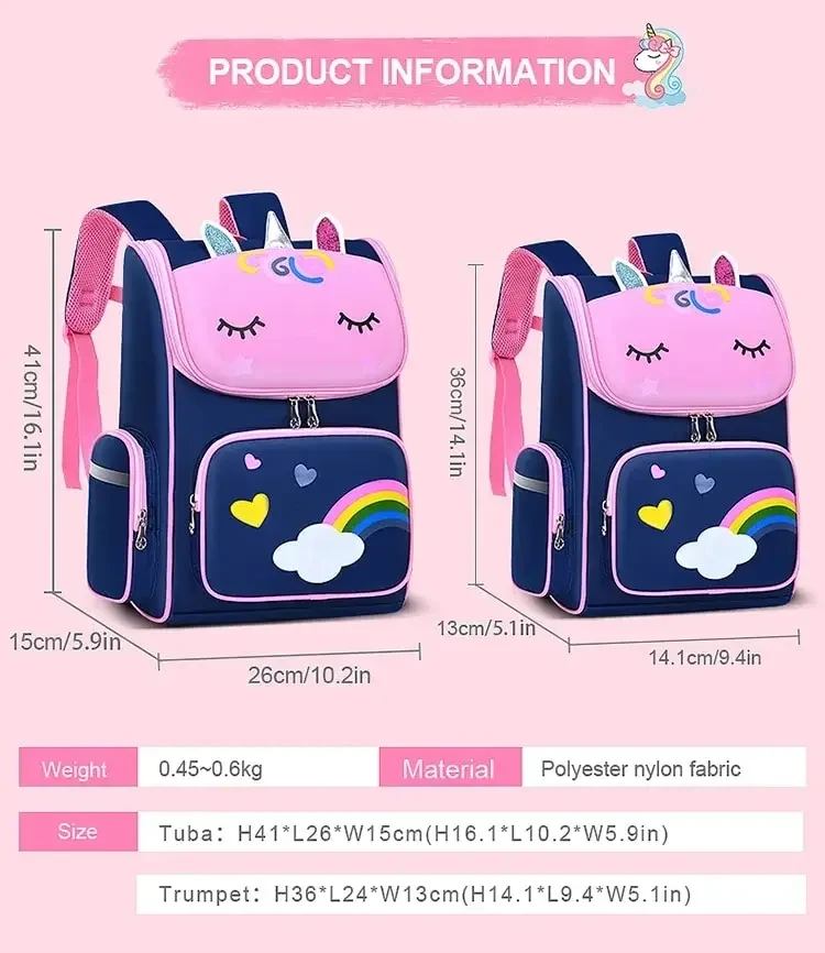 Shoulder Backpacks for Boys and Girls with Cute Unicorn Back To School Oxford Fabric Backpacks Shoulder Bag Cartoon Unicorn Book