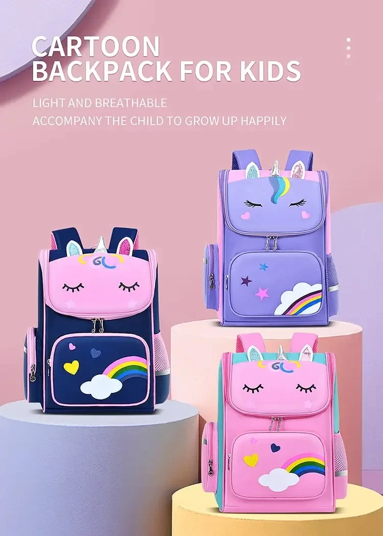 Shoulder Backpacks for Boys and Girls with Cute Unicorn Back To School Oxford Fabric Backpacks Shoulder Bag Cartoon Unicorn Book
