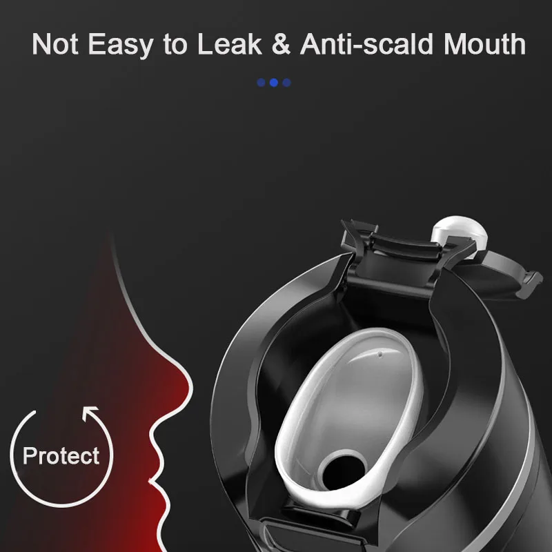 Smart Car Electric Kettle Portable Heating Cup for Coffee Tea Milk 450ML Auto Travelling Thermos Cup BPA-Free LCD Display