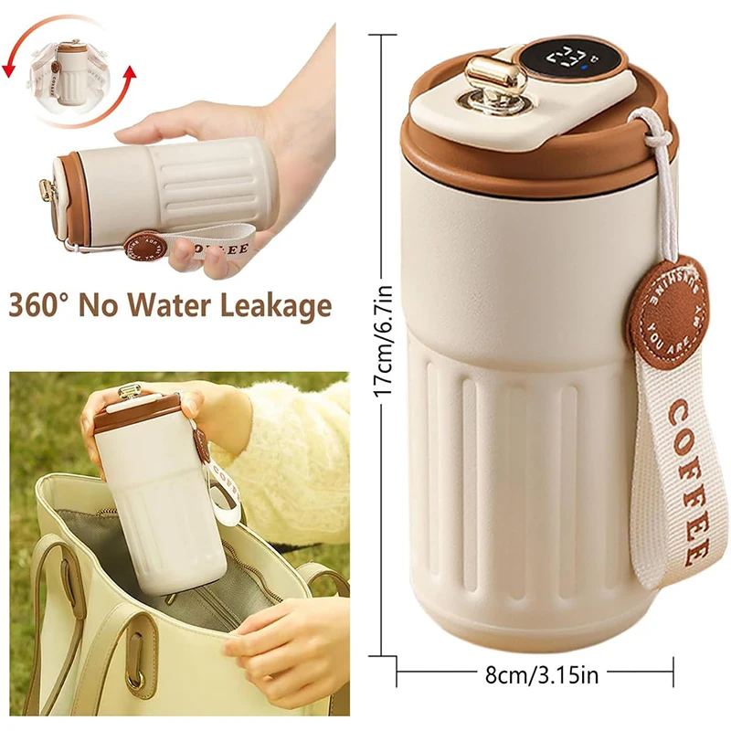 410ml Insulated Travel Mug 316 Stainless Steel Coffee Cup Temperature Smart Display Keep Cold and Hot Insulated Water Bottle 410ml Insulated Travel Mug 316 Stainless Steel Coffee Cup Temperature Smart Display Keep Cold and Hot Insulated Water Bottle