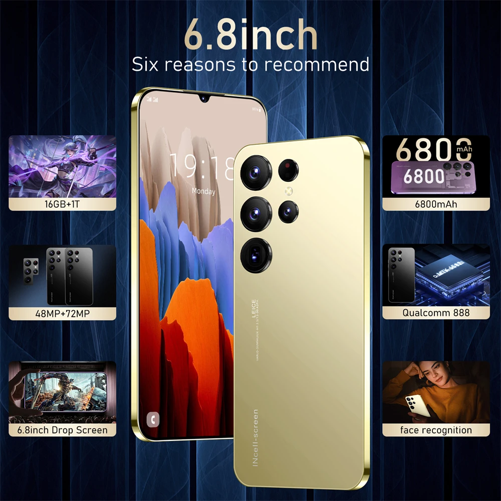 Hot New S24 Ultra Smart phone 6.8 inch Full Screen 4G/5G Cell Phone 16TB+1TB 7800mAh Mobile Phones Global Version Celulares Hot New S24 Ultra Smart phone 6.8 inch Full Screen 4G/5G Cell Phone 16TB+1TB 7800mAh Mobile Phones Global Version Celulares