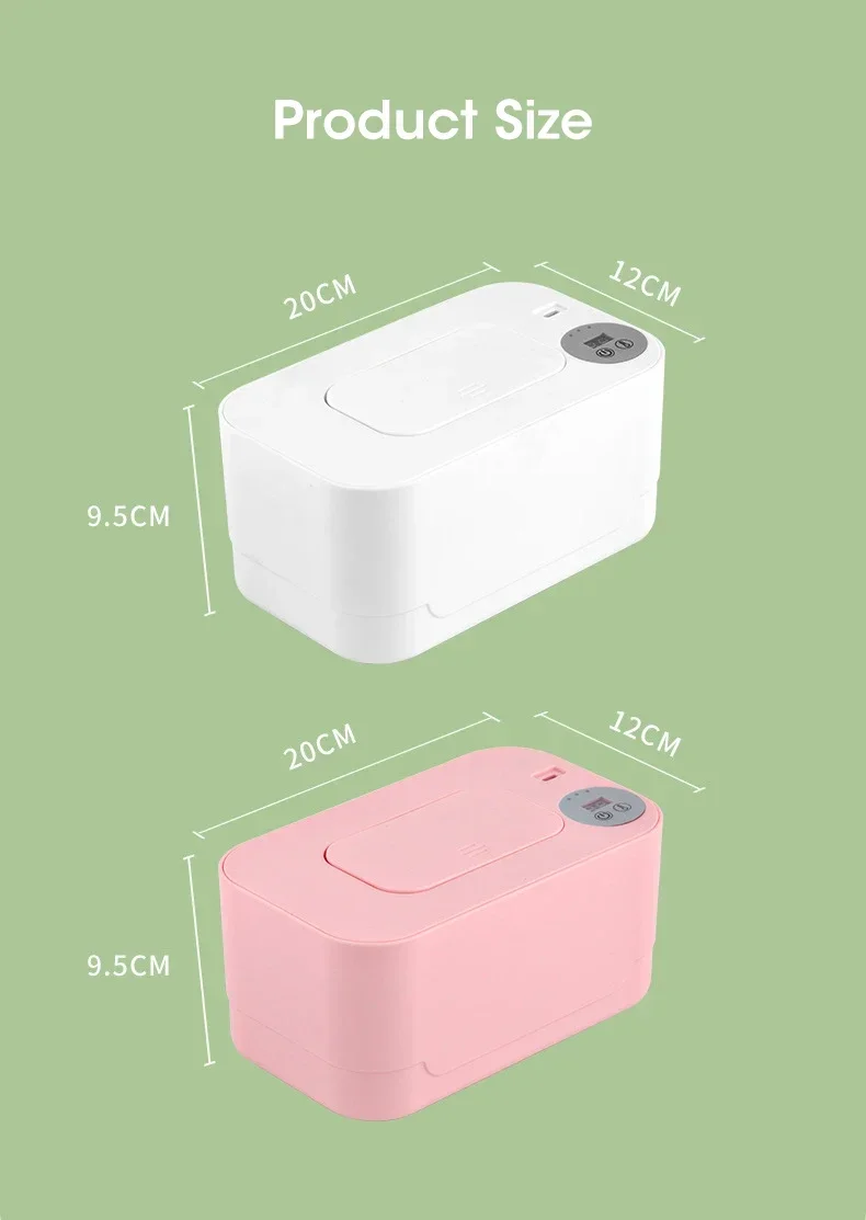 Baby Wipe Warmer Heater Baby Wet Wipes Warmer Dispenser with LED Display USB Powered Baby Wipe Warmer Napkin Heating Box Home